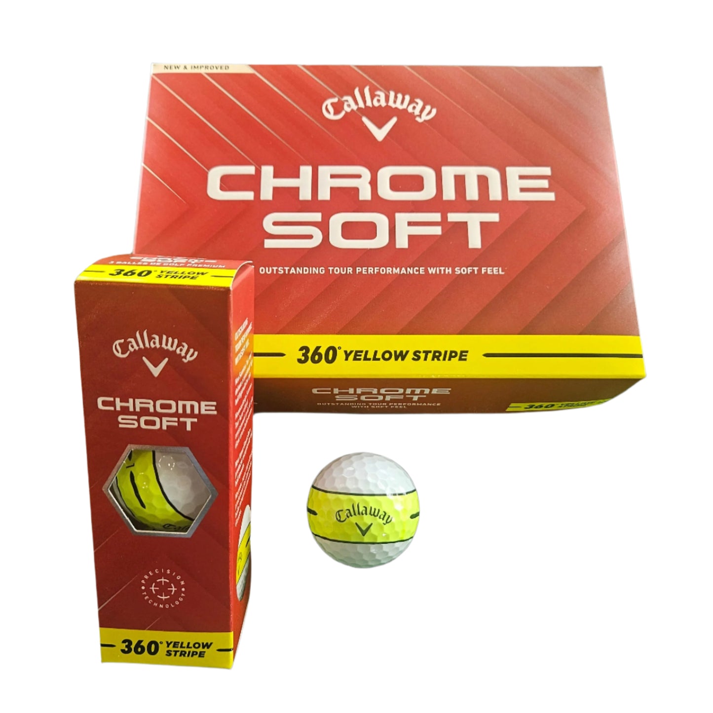 Callaway Chrome Soft 360 Yellow Stripe - DOZEN