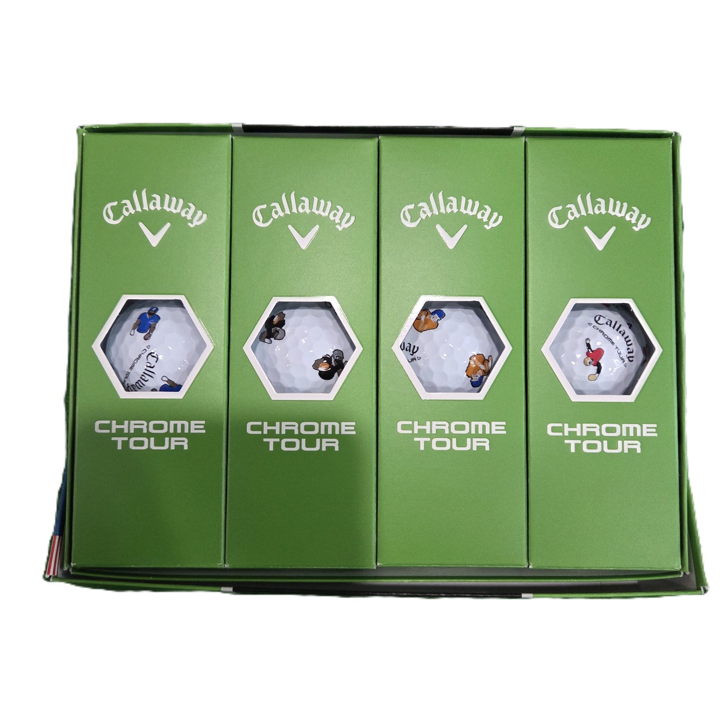 Callaway Chrome Tour 8-Bit RETRO Football Golf Balls - DOZEN ONLY