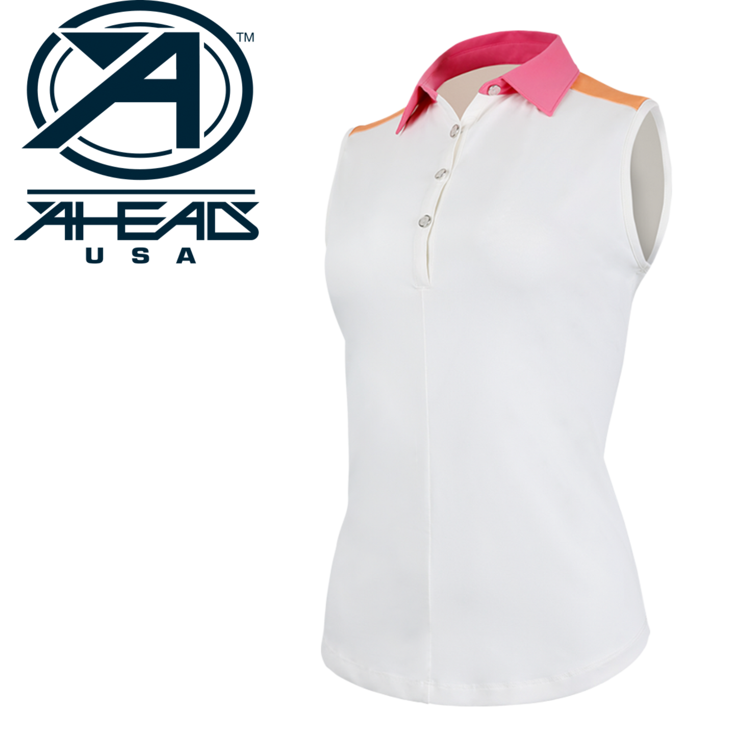 AHEAD Womens GISELLE Recycled Colorblock Sleeveless Polo