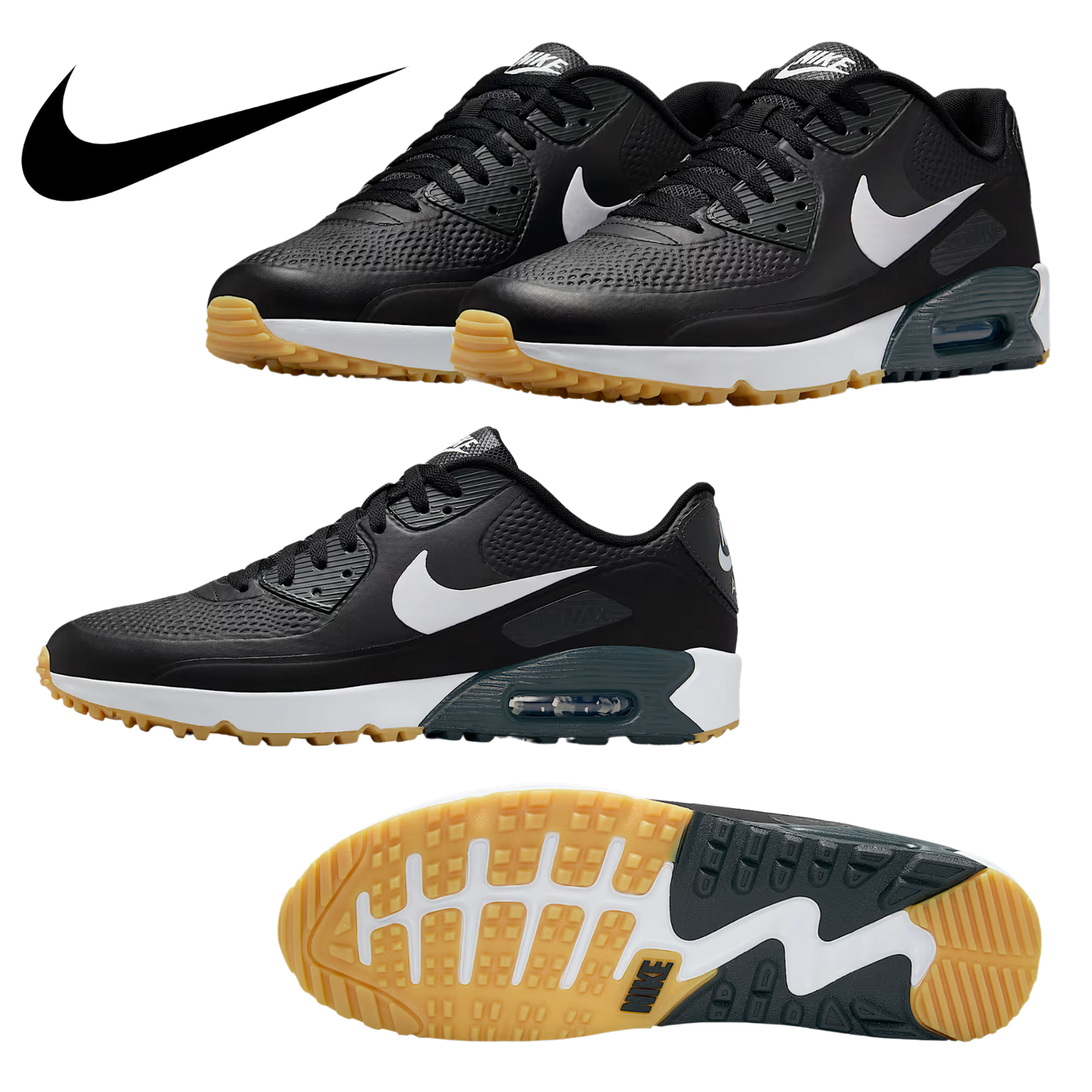 Nike Air Max 90 G Golf Shoes (HV9305) Black / White