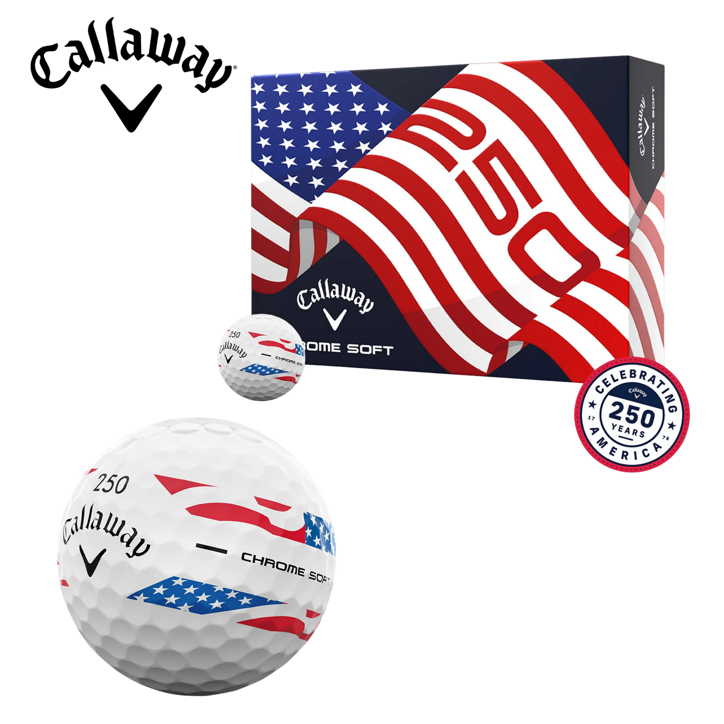 Callaway Chrome Soft '26 - 250 USA 360 Stripe - DOZEN