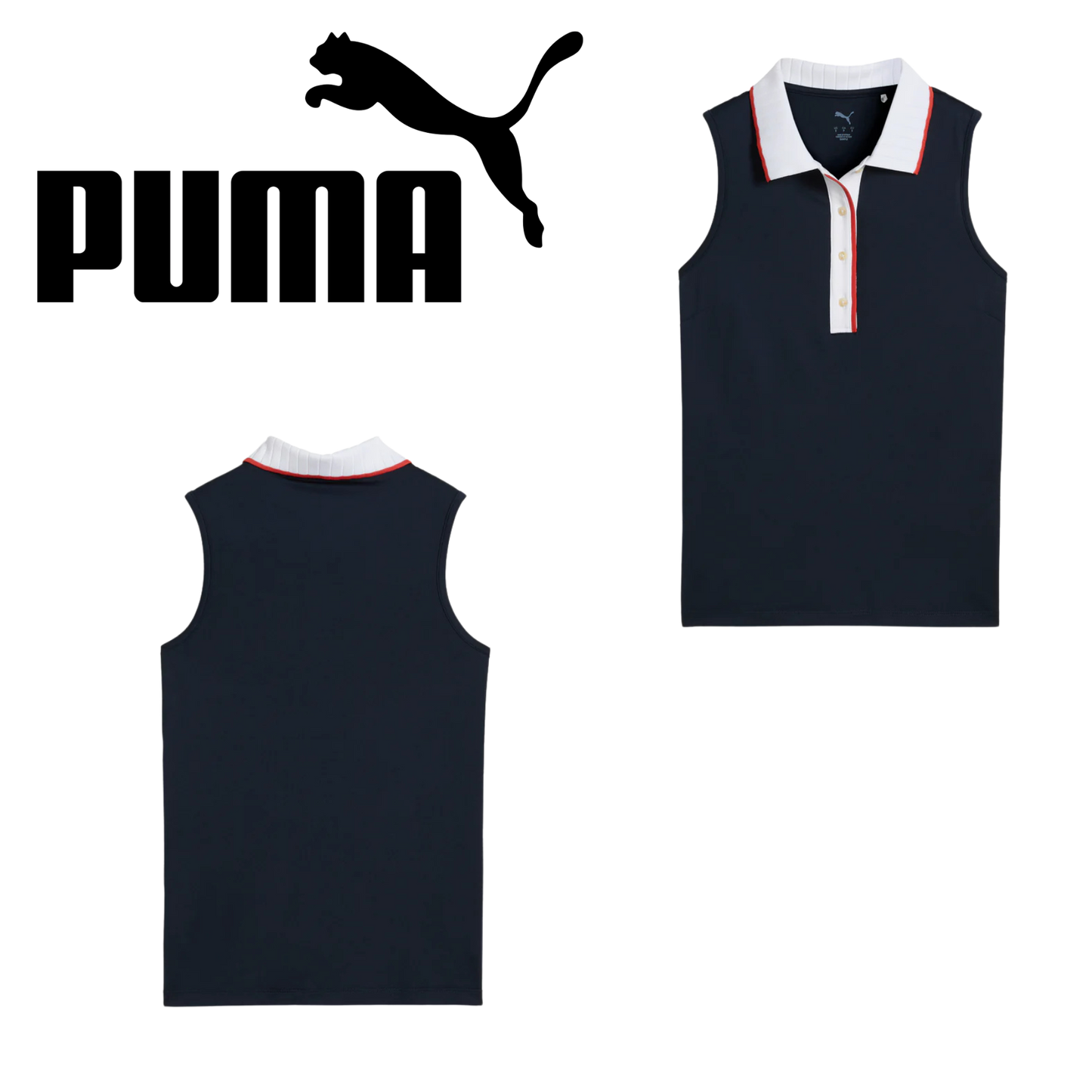 Puma Womens Cloudspun Bridges SL Polo - Navy Blue