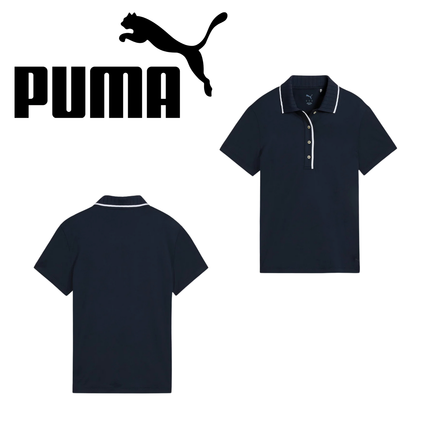 Puma Womens Cloudspun Bridges SS Polo - Deep Navy
