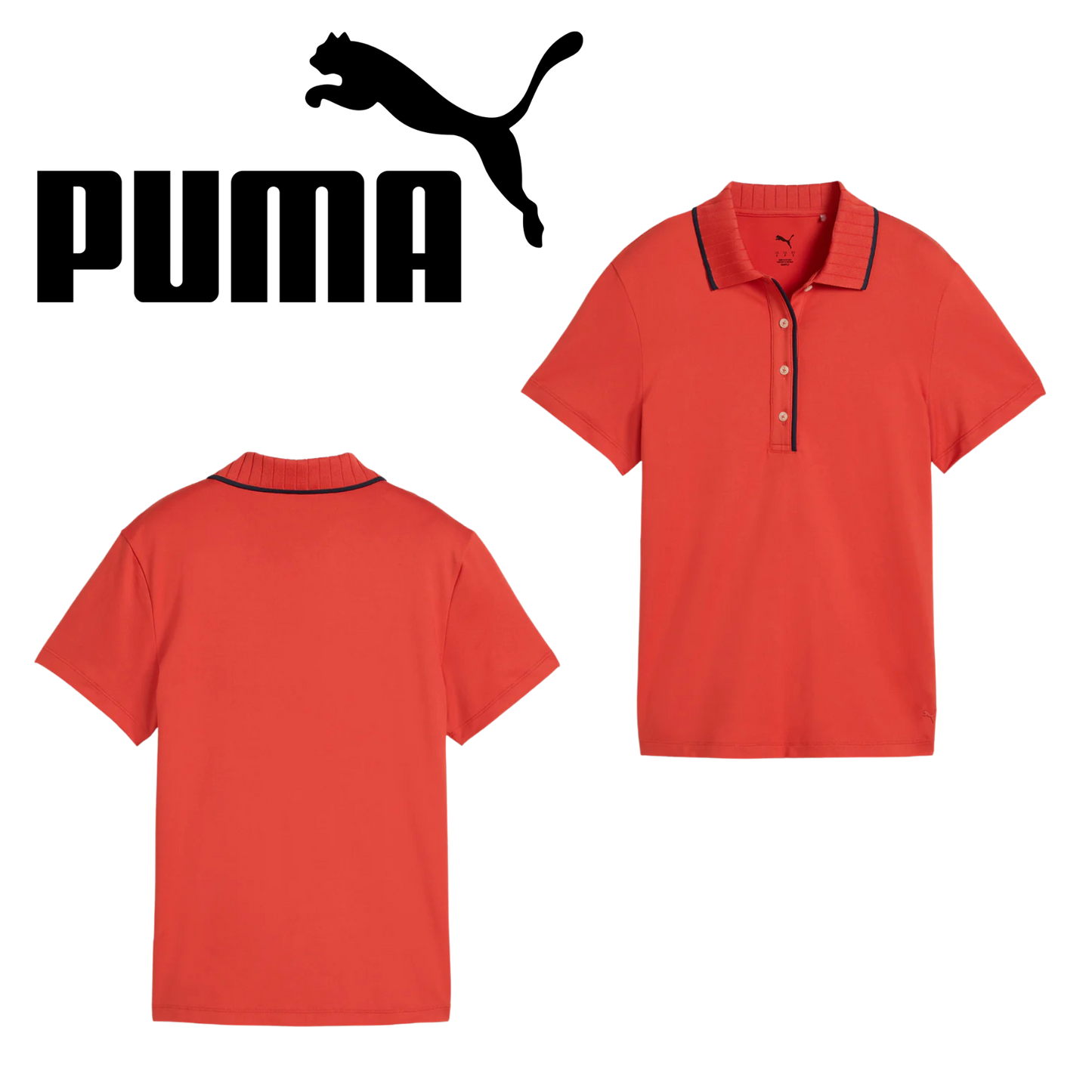 Puma Womens Cloudspun Bridges SS Polo - Red Fire
