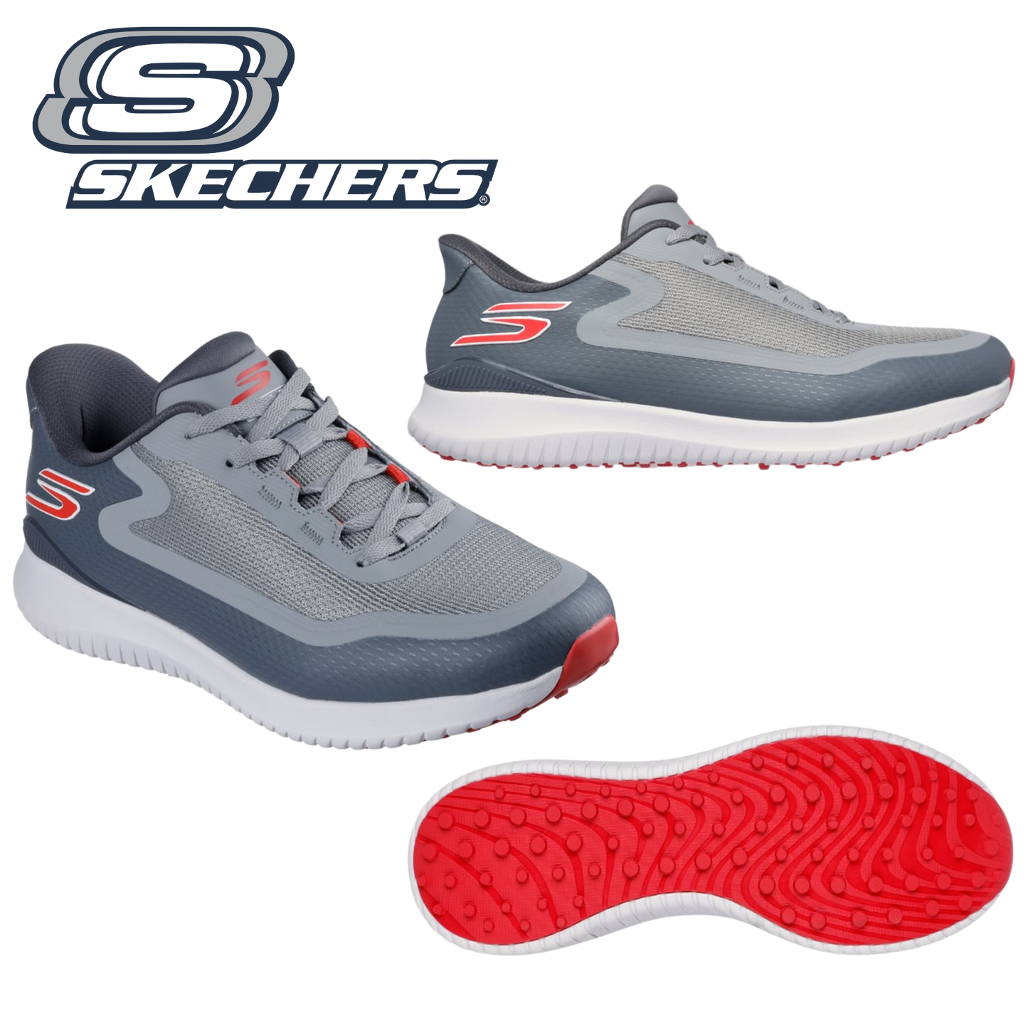 Skechers Slip Ins: Go Golf Flight Spikeless Golf Shoes - Gray