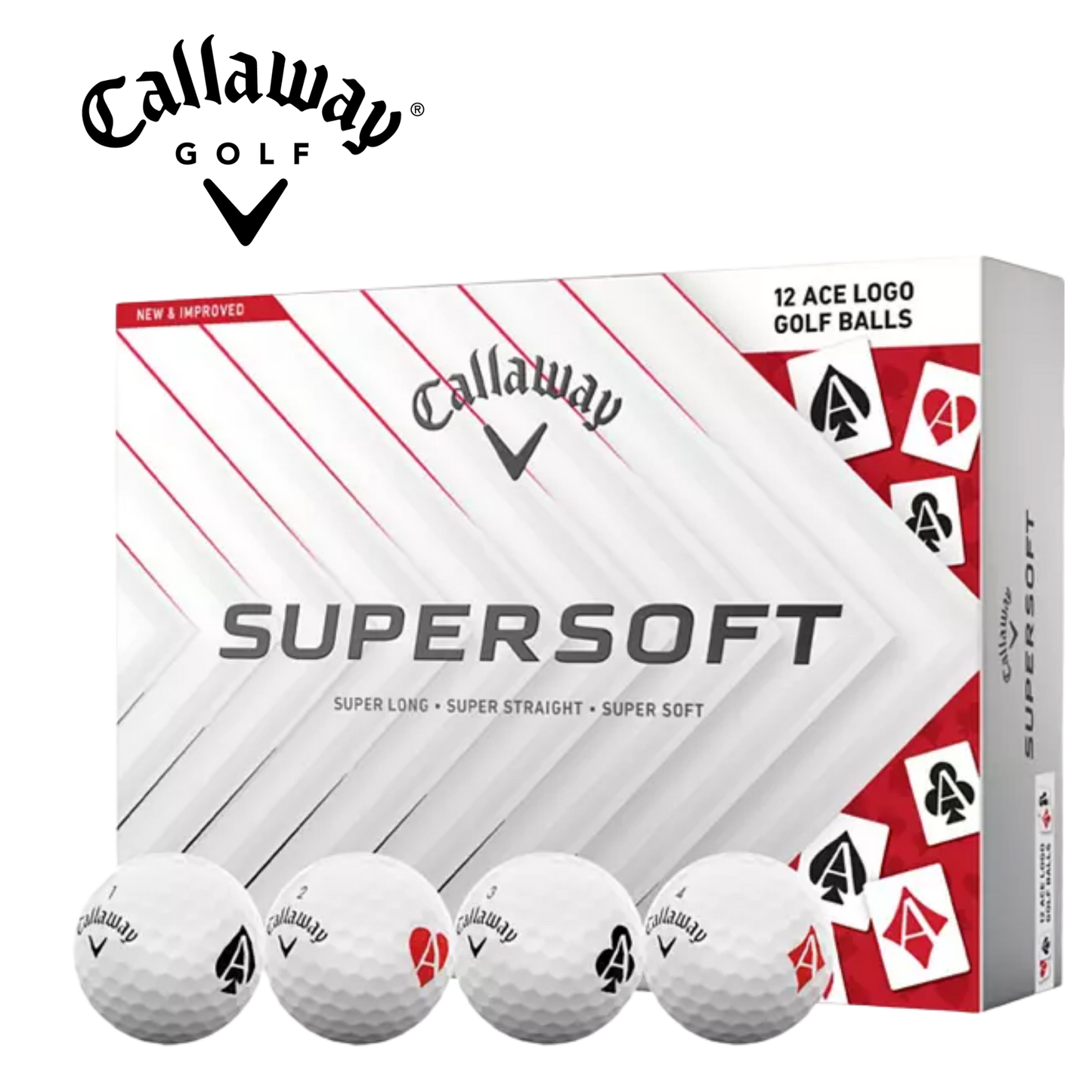 Callaway Supersoft ACES Golf Balls - Dozen ONLY