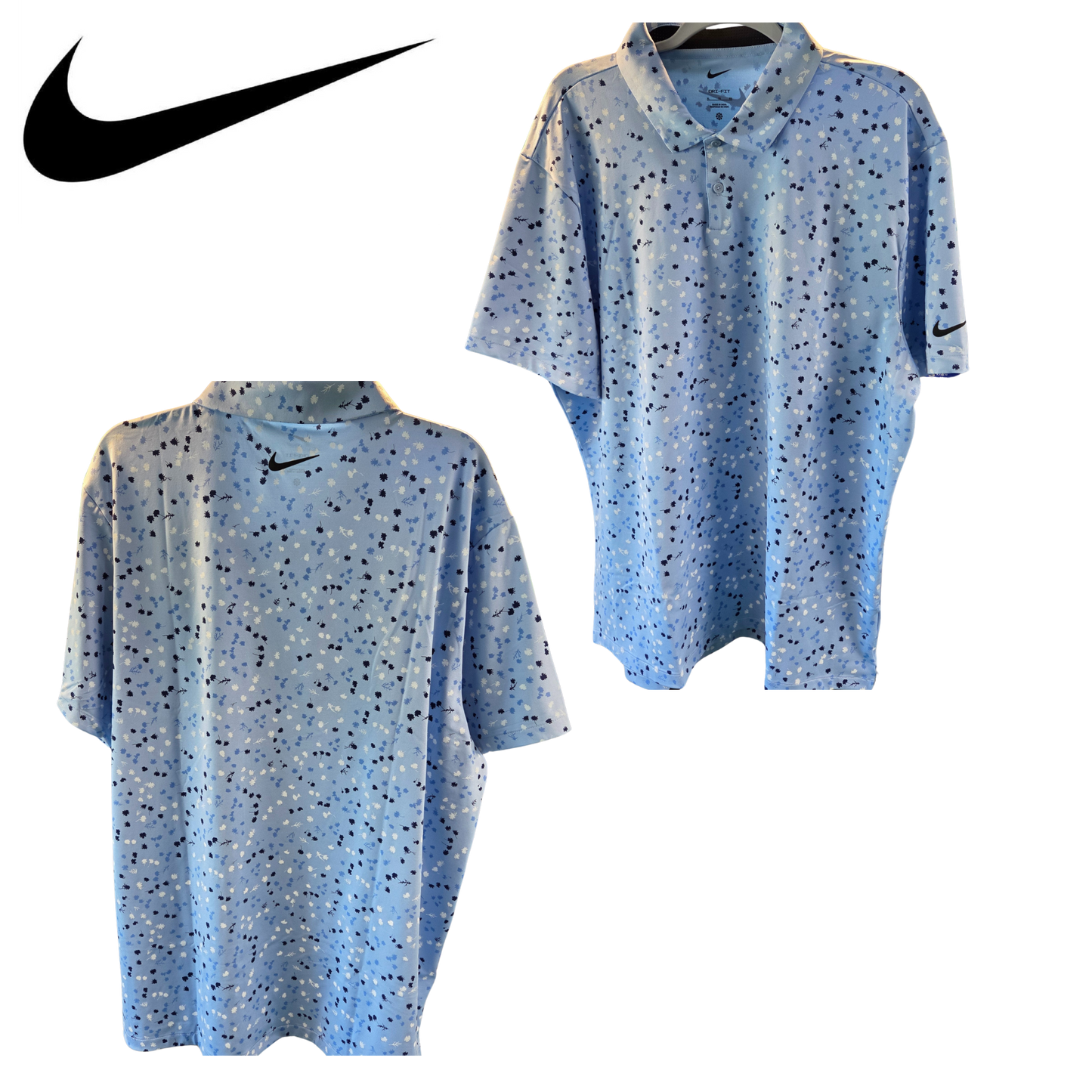 Nike Dri-FIT Tour Polo Floral '25 - Psychic Blue
