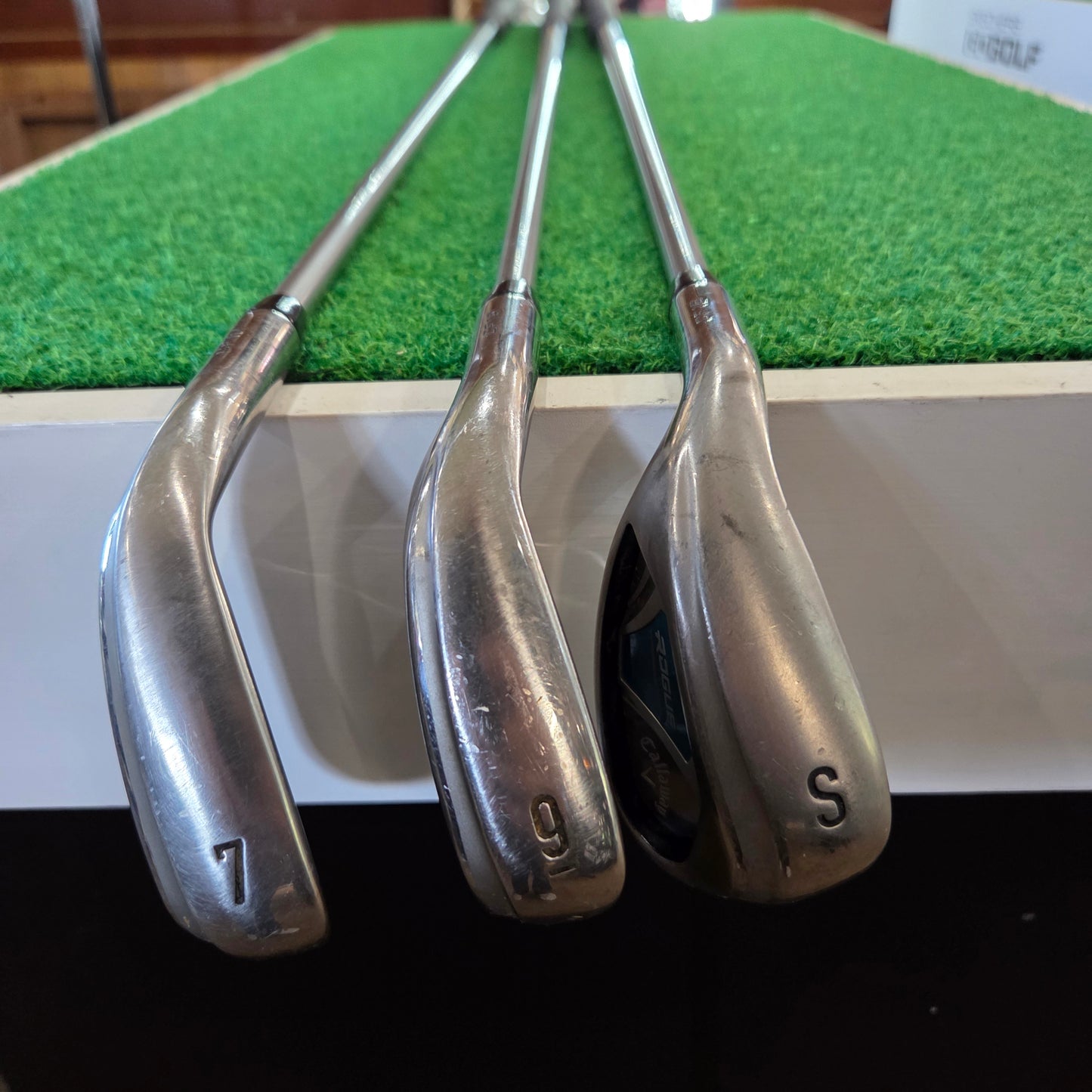 Callaway Rogue Iron Set (7, 9, SW) LEFT Handed SET LADIES Graphite *Used*