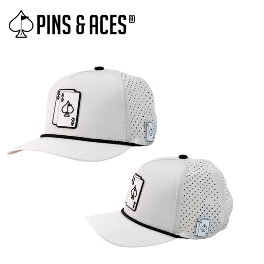 Pins & Aces: AK White Snapback Hat & MATCHING Ball Marker
