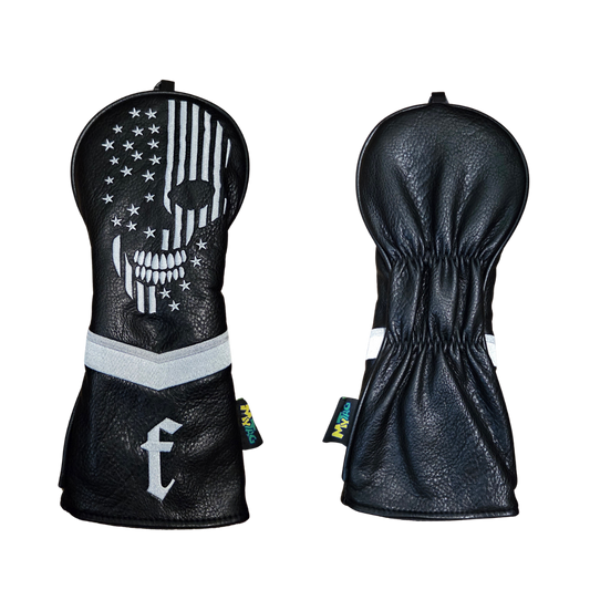 Fairway Wood Headcover - Black Skull Flag