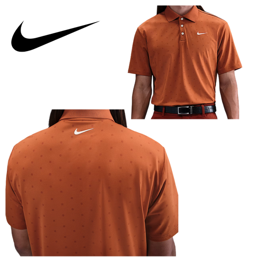 Nike Dri-Fit Tour Polo Print - Desert Orange/Pale Ivory