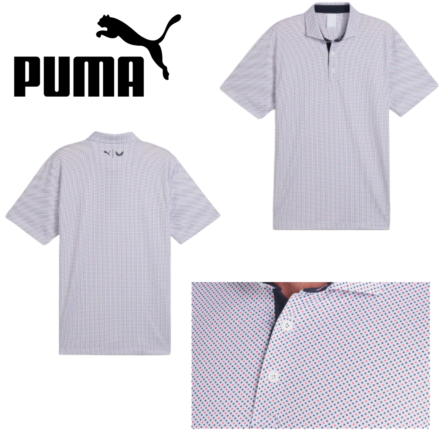 Puma X Volition Micro Star Mens Golf Polo