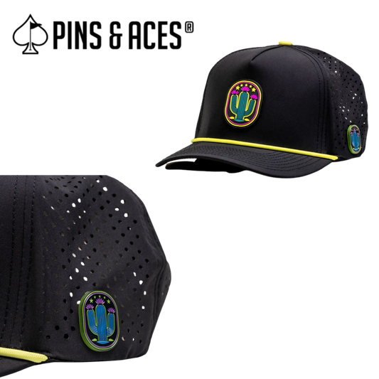 Pins & Aces: Cactus Black Snapback Hat & MATCHING Ball Marker