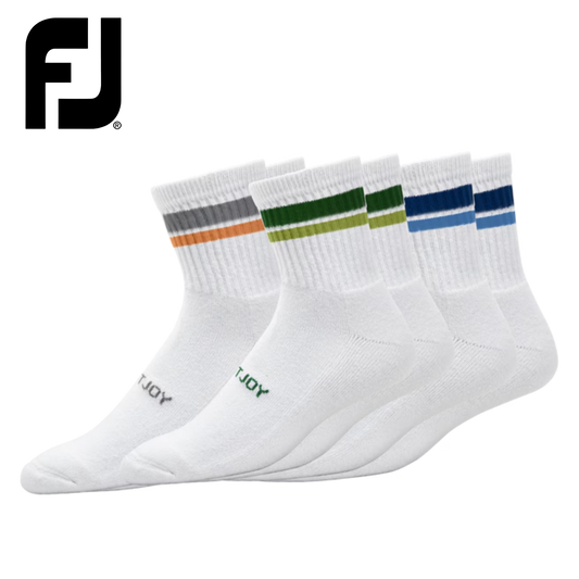 FootJoy ComfortSOF (3) Pair Quarter Multi-Stripe Sock