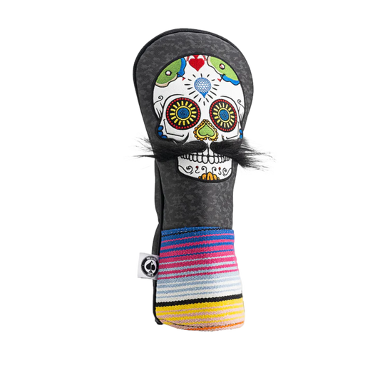 Sugar Skull Mustache - Fairway Wood Cover (Pins & Aces)