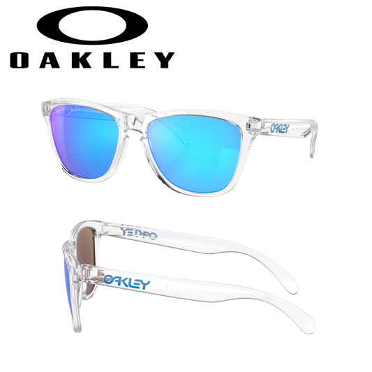 Oakley Frogskins Sunglasses Crystal Clear Frame / Prizm Sapphire Iridium Lens
