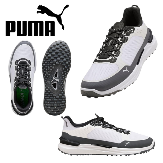 Puma Ignite Elevate X '26 Golf Shoes - White / Slate Sky / Black