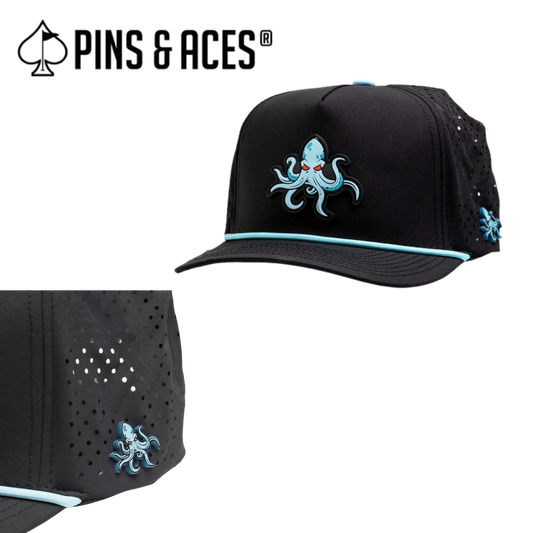 Pins & Aces: Kracken Black Snapback Hat & MATCHING Ball Marker