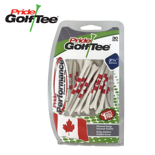Pride Canadian Flag - Plastic Tees 3 1/4" - 30 Count