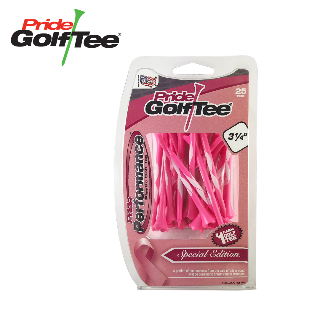 Pride Pink Ribbon - Plastic Tees 3 1/4" - 30 Count