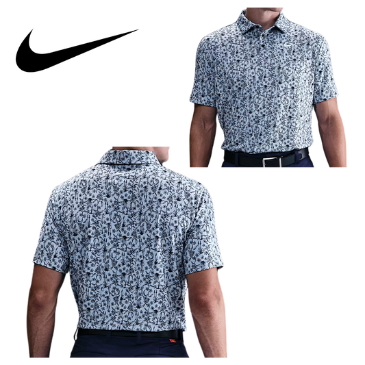 Nike Dri-Fit Tour Polo Poa Print - Lt Armory Blue/White