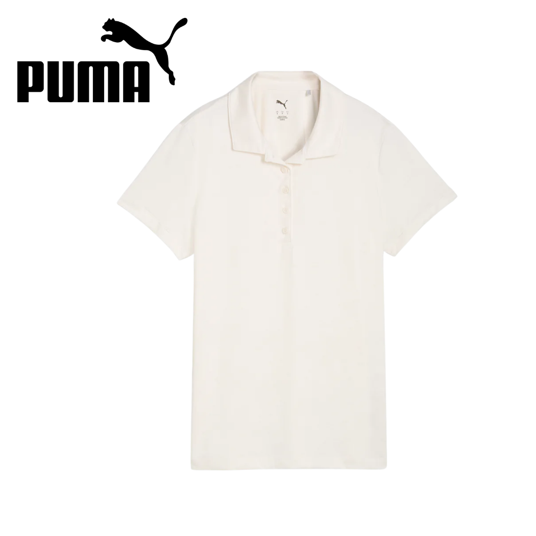 Puma Womens Floral Lace Jacquard Polo - Warm White