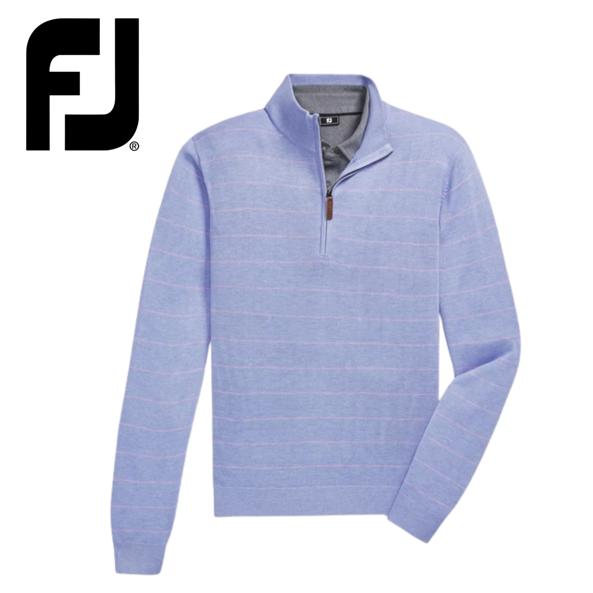 FootJoy Wool Heather Stripe Quarter Zip Sweater