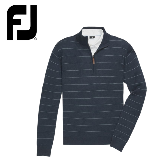 FootJoy Wool Heather Stripe Quarter Zip Sweater